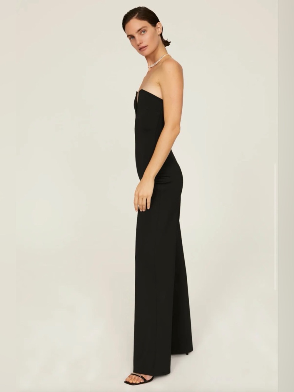 Good American Strapless Black Wide-Leg Jumpsuit - Picture 3 of 14